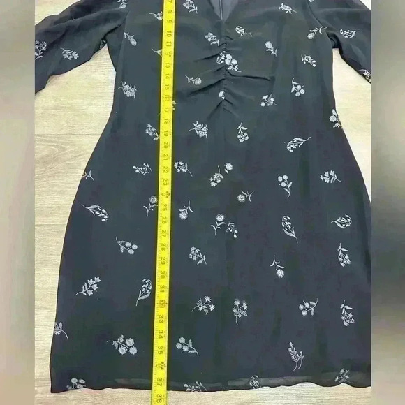 Nwt Sam Edelman black floral Long Sleeves Evening Dress Size 14 - Picture 3 of 6